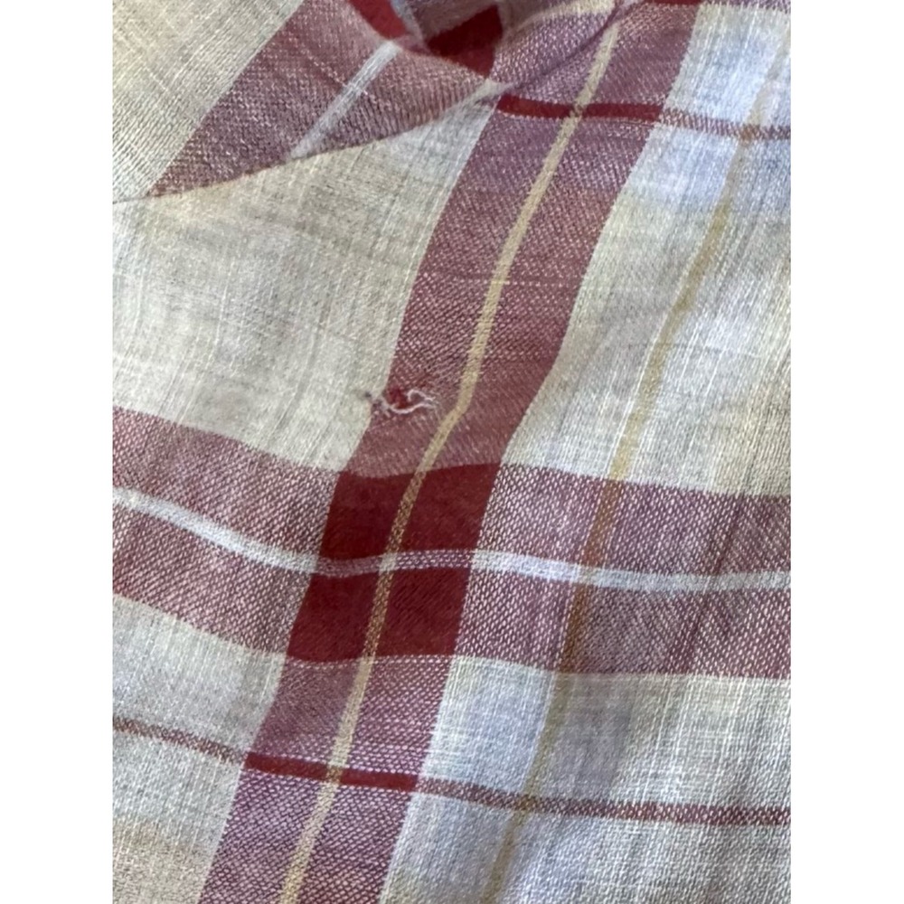 Vintage Stuart Lang Women Plaid Popover Top 12 Long Sleeve Cottagecore Prairie - Picture 9 of 9